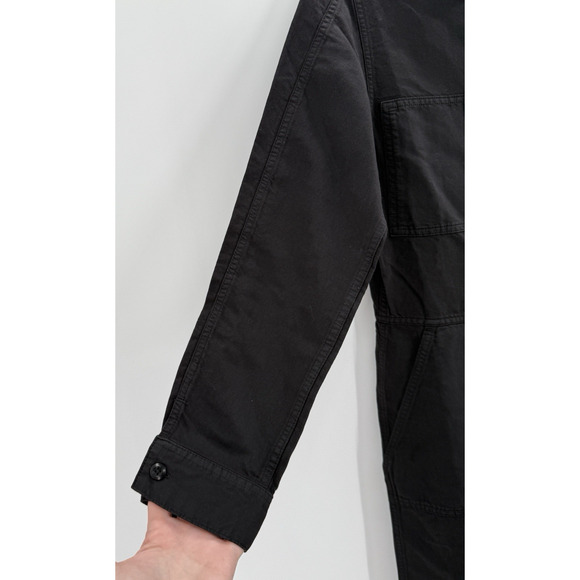 Outerknown Jumpsuit Womens Size Small Organic Cotton Linen Black Long Sleeve New - Picture 7 of 10